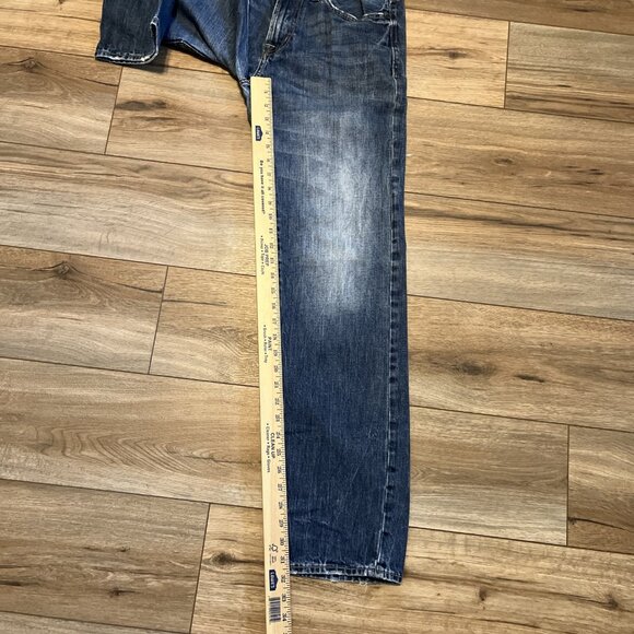 Men's American Eagle AE Original Straight Denim Jeans SZ 30x34 Blue Distressed - Picture 5 of 13